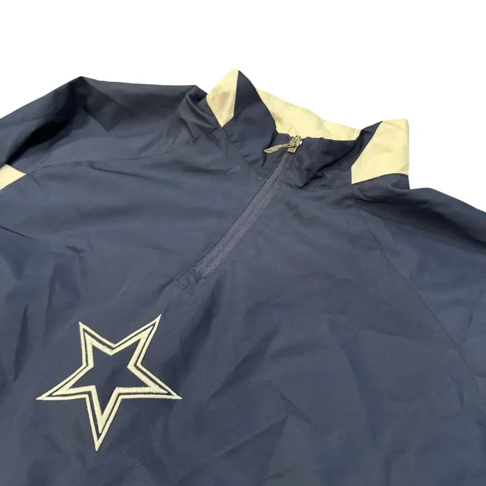 Reebok NFL Dallas Cowboys Youth Windbreaker 1/4 Zip Navy Boys M